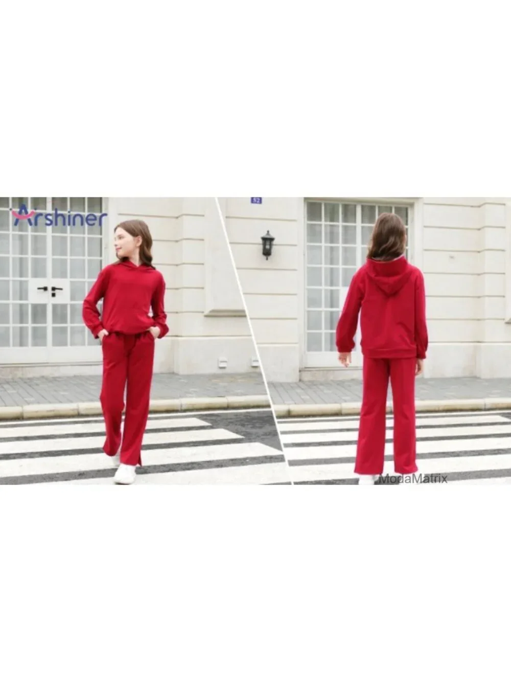 Girls 2 Piece Sweatsuit Set Long Sleeve Hoodie with Flare Pants